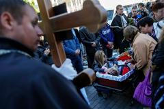 Ukrajina - Oděsa - pohřeb proukrajinského aktivisty