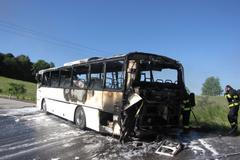Požár autobusu