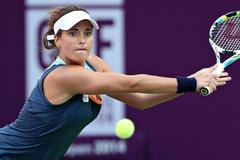 Petra Cetkovská na turnaji v Dauhá 2014