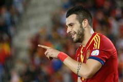 Alvaro Negredo slaví branku v kvalifikaci na MS 2014