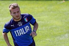 Ciro Immobile na tréninku Italů