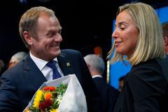 Donald Tusk a Federica Mogheriniová