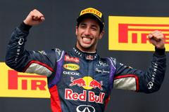 Red Bull Formula One driver Ricciardo of Australia celebrates after winning the Hungarian F1 Grand Prix at the Hungaroring circuit, near Budapest