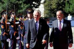 Zeman a Kiska při oslavách Slovenského národního povstání