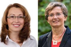 Senátorkou v Praze 10 bude buď místostarostka tamější radnice Ivana Cabrnochová ze Strany zelených (vlevo), nebo lékařka Jana Dušková (za ANO).