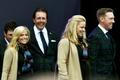 U.S. Team players leave after the opening ceremony of the 40th Ryder Cup at Gleneagles