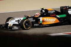 Force India Formula One driver Sergio Perez of Mexico drives during the Bahrain F1 Grand Prix at the Bahrain International Circuit (BIC) in Sakhir