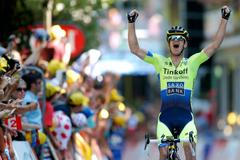 Michael Rogers se raduje z vítězství v 16. etapě Tour de France 2014