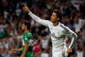 Real Madrid's Ronaldo celebrates after scoring his second goal against Elche during their Spanish first division soccer match in Madrid