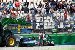 F1, VC Německa 2014, Lewis Hamilton (Mercedes) - nehoda