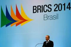 Russia's President Putin delivers a speech as he attends the VI BRICS Summit in Fortaleza