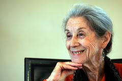 Nobel Prize for literature laureate Nadine Gordimer attends a memorial for