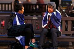 Zklamaní stoupenci skotské nezávislosti v Glasgow.