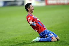 Milan Petržela slaví gól proti Teplicím