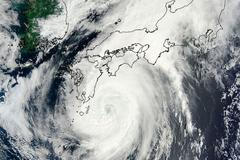 MODIS image from NASA's Terra satellite shows Typhoon Halong in the Pacific Ocean