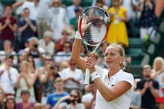 Petra Kvitová slaví postup do třetího kola Wimbledonu 2014