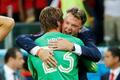 MS 2014, Nizozemsko-Kostarika: Tim Krul (23) a  trenér Louis van Gaal