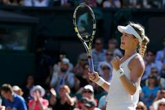 Eugenie Bouchardová po postupu do finále Wimbledonu