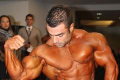 Kulturisté během tiskové konference před soutěží EVL´s Prague PRO 2012.