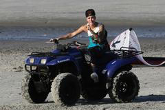 File photo of pop star Justin Bieber driving an all-terrain vehicle at a resort in Punta Chame on outskirts of Panama City