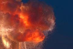 Výbuch rakety Antares na Wallops Island.