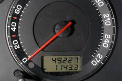 Tachometr vozu prezidenta Klause