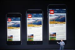 Phil Schiller, Senior Vice President at Apple, Inc. speaks about the iPhone 6 during an Apple event at the Flint Center in Cupertino