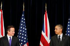Obama a Cameron na tiskové konferenci po jednání skupiny G7