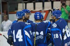 Olomouc- Dinamo Minsk: radost hráčů Minsku