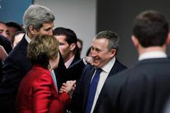 Šéf ukrajinské diplomacie Andrij Deščycja mluví v Ženevě s Johnem Kerrym a Catherine Ashtonovou.