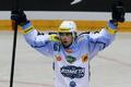 Hokejista Komety Brno Jakub Svoboda slaví gól v utkání proti Kladnu během 15. kola Tipsport extraligy 2012/13.