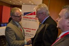 Miloš Zeman s Janem Velebou na sjezdu SPO