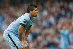 Sergio Agüero při zápase Manchesteru United