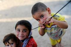 Irácké děti v uprchlickém táboře v Irbílu