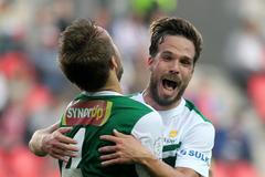 Slavia - Jablonec (Pernica a Novák slaví gól)