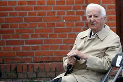 File photo of former President von Weizsaecker attending ceremony marking 50th anniversary of building of Berlin Wall at memorial site in Bernauer Street in Berlin