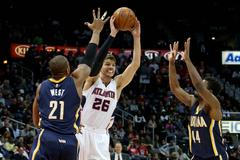 NBA: Indiana Pacers at Atlanta Hawks (Korver, West, Hill)