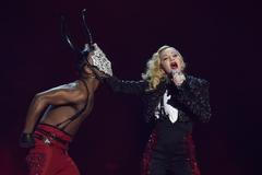 Singer Madonna performs at the BRIT music awards at the O2 Arena in Greenwich, London