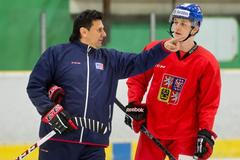 Vladimír Růžička a Lukáš Radil na tréninku reprezentace