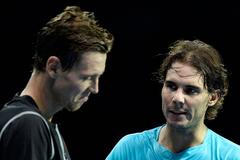 Tomáš Berdych a Rafael Nadal na Turnaji mistrů 2013