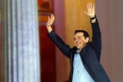 Radost vítěze. Šéf Syrizy Alexis Tsipras.