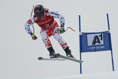 Ondřej Bank při superobřím slalomu v Kitzbühelu 2015