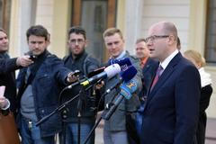 Premiér Sobotka na Hradě