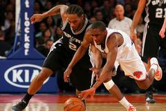 NBA: San Antonio Spurs at New York Knicks (Leonard a Galloway)