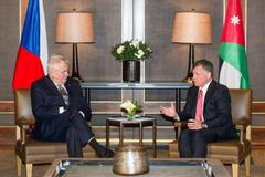 Prezident Miloš Zeman a Jordánský král Abdalláh II.