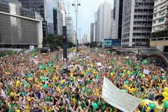 Demonstrace v Sao Paulu.