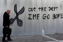 Řecko - protest proti Mezinárodnímu měnovému fondu (MMF)