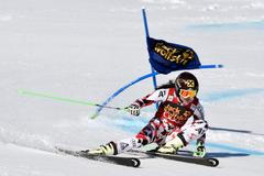 Anna Fenninger of Austria skis during the first run of women's giant slalom event at the Alpine Skiing World Cup in Are
