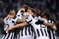 Juventus' Paul Lamine Pogba celebrates with his team mates after scoring against Sassuolo during their Italian Serie A soccer match in Turin
