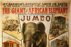 Slavný slon Jumbo na dobovém plakátu